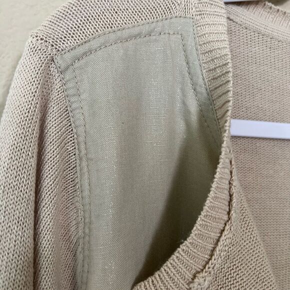 Coldwater Creek Linen Blend Open Front Cardigan Size Medium - Picture 4 of 7
